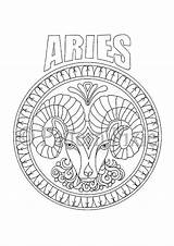 Aries Zodiaque Mandala Colorier sketch template