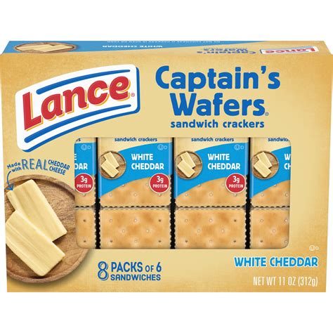 lance sandwich crackers captains wafers white cheddar  individual