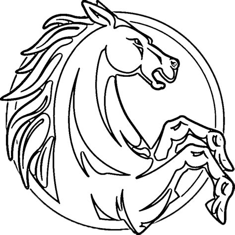 horse head rearing  coloring page purple kitty