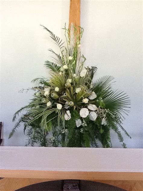 easter church flowers this would be a great way to use all the palms left over from palm