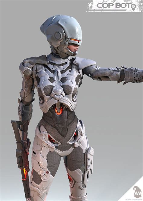 cop bot by mario anger robotic cyborg 3d cgsociety