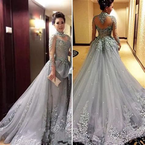 Elegant Silver Bridal Ball Gowns Princess Style Long Wedding Dresses