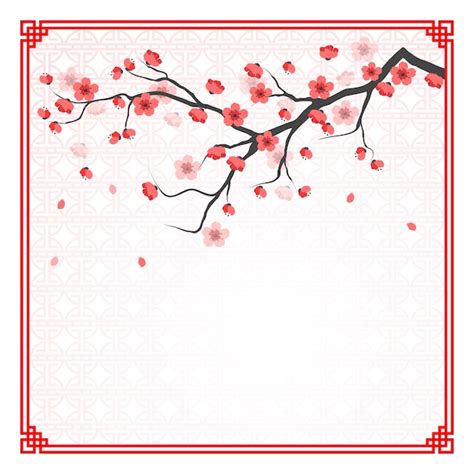 cherry blossom template vector premium