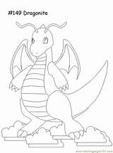 Dragonite Coloring Pokemon Pages Printable Cartoons Color Comments sketch template