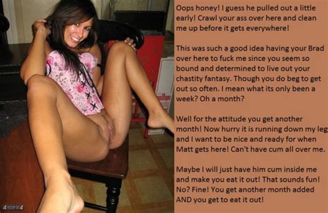 [humiliation cuckold chastity] gotta clean your wife xxx captions sorted luscious