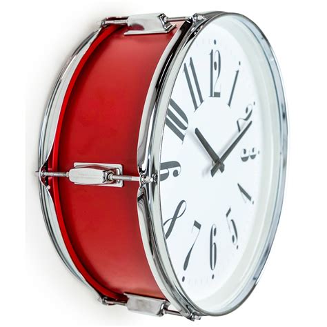 drum wall clock red granny smith