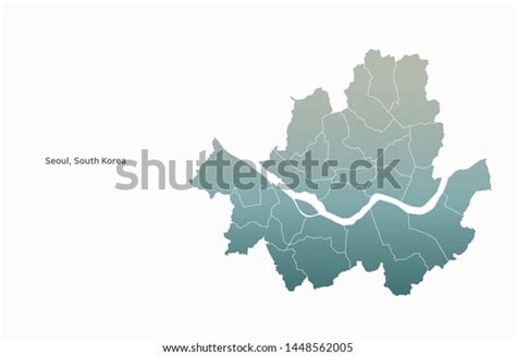 Simple Seoul Map South Korea Graphic Stock Vector Royalty