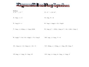 exponential  log functions worksheet    grade lesson