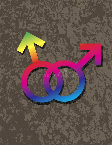 Male Gay Gender 3d Symbols Interlocking Illustrati Stock Vector