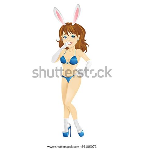sexy bunnygirl bikini dressed new year stock vector royalty free 64185073