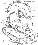 Mary Jesus Coloring Baby Pages Manger Mother God Joseph Kids Christmas Put Sheet Bed Color Holding Bible Library Clipart Popular sketch template