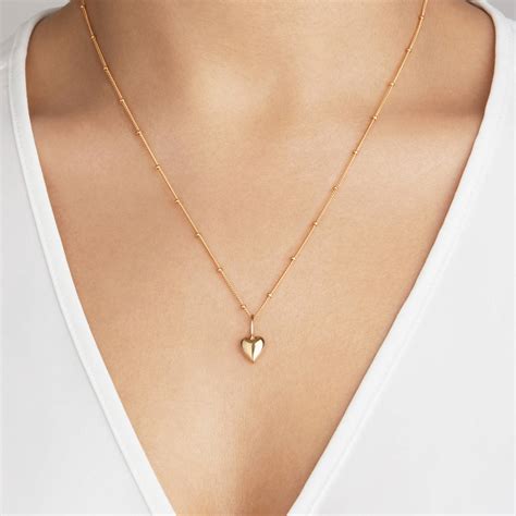 gold  silver delicate heart pendant necklace  lily roo