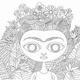 Frida Kahlo Mandalas Pintar Desde sketch template