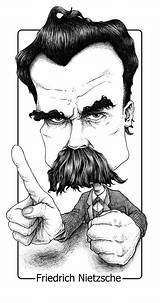 Nietzsche Friedrich Satire Caricature Philosophical sketch template