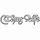 Thug Life Coloring Pages Tattoo Printable Book Ballzbeatz Drawing sketch template