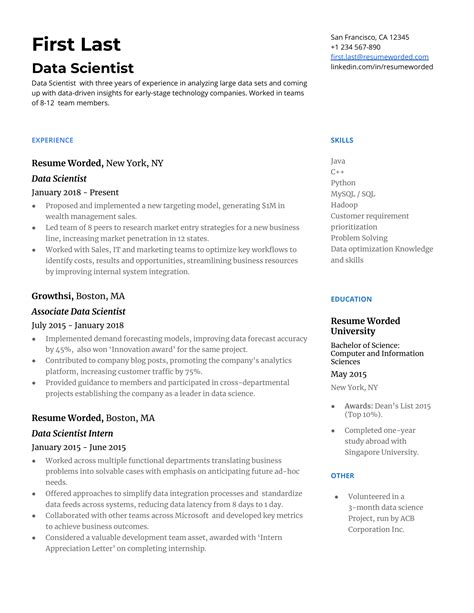 data scientist resume examples  resume worded  hot sex picture