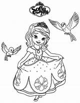 Coloring Sofia First Robin Pages Mia Printable Sophia Princess Disney Kids Para sketch template
