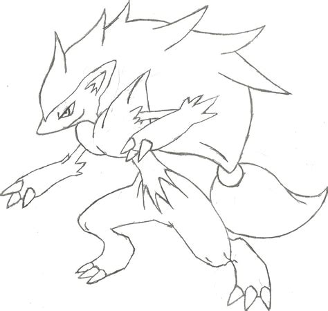 pokemon zoroark drawing sketch coloring page