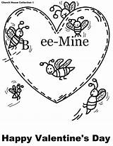 Valentine Coloring Pages Valentines Printable Kids Sunday School Church Color Christian Bible Bee Print Happy Collection Crafts House Churchhousecollection Children sketch template