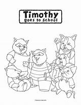 Timothy Goes School Pages Coloring sketch template