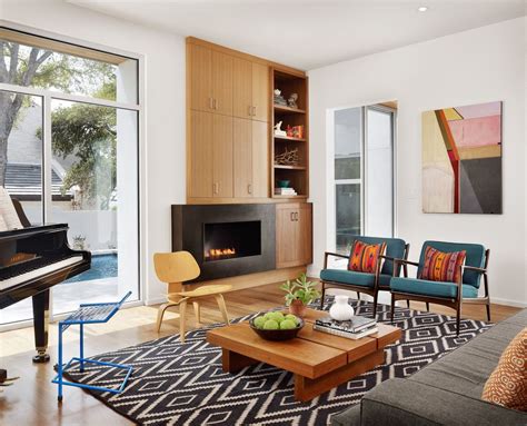create  vintage mid century modern living room