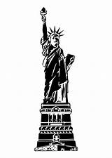 Statue Liberty Usa Coloring Large sketch template