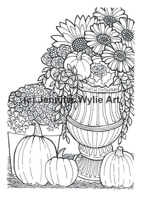autumn flower adult coloring page colouring page coloring