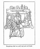 Early American Coloring Pages Life Jobs Printables Usa America Trades Colonial Spinning Occupations Color Kids Go Woman Print Next Back sketch template