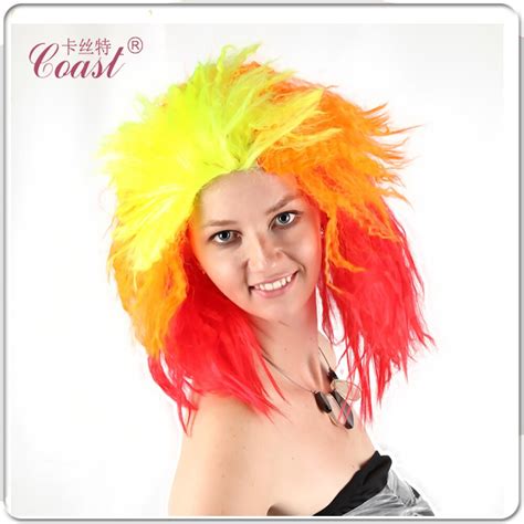 heat resistant synthetic fiber full lace hair wig deluxe punk 80s true