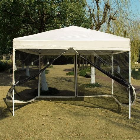 outdoor pop  canopy screen party tent  mesh side walls    ft beige walmartcom