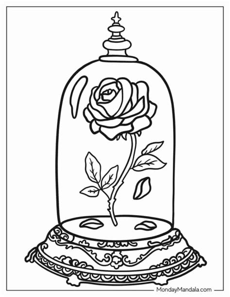 beauty   beast coloring pages   printables