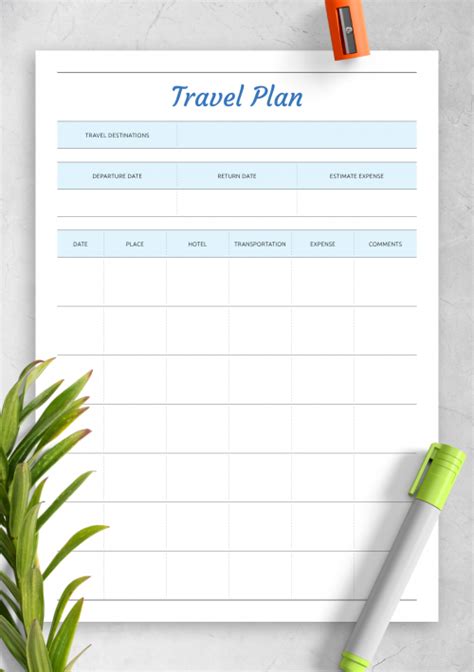 holiday trip planner template  template