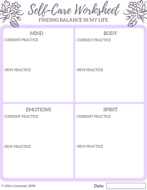 mental health  care activity worksheets