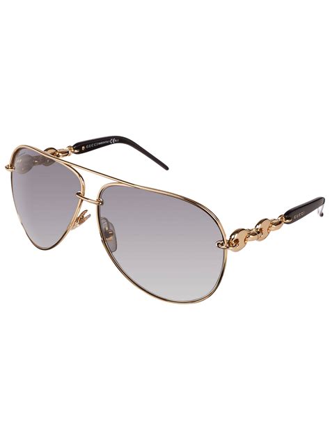 gucci gc4225 s aviator sunglasses brown at john lewis and partners