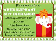 White Elephant Gift Exchange Invitation Print Your