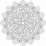 Pages Mandala Coloring Getdrawings Flower sketch template