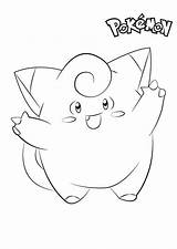 Coloring Clefairy Pages Pokemon Printable Kids Print Color sketch template