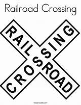 Crossing Railroad Coloring Sign Twistynoodle Train Signs Built California Usa Noodle sketch template