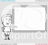 Board Clipart Cartoon Chalk Presenting Boy Outlined Coloring Vector Thoman Cory sketch template