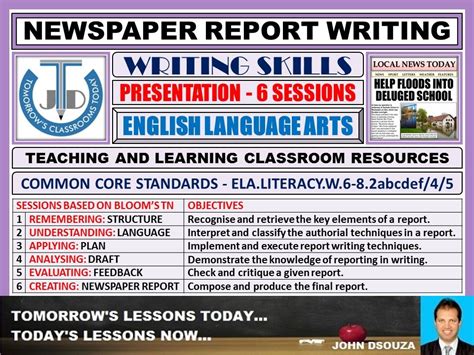 newspaper report writing unit lesson  teaching resources