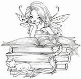 Coloring Fairy Reading Pages Book Adult Lover Books Tales Lovers Sheets Printable Drawing Stamps Perhaps She Color Drawings Whimsy Kids sketch template