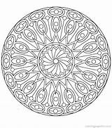 Mandala Coloring Simple Pages Therapy sketch template