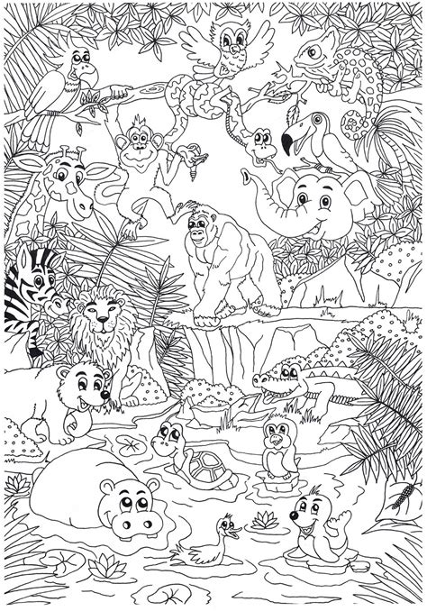 coloring page animals   jungle  printable coloring pages