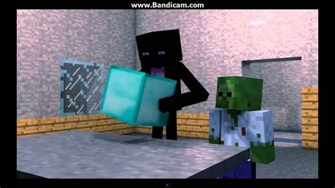 Minecraft Animation Enderman And Zombie Youtube