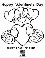Coloring Pages Valentine Puppy Pdf Dog Color Valentines Happy Printable Mine Dogs Colouring Sheets Downloads Kids Days Uploaded User Getcolorings sketch template