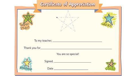 teacher certificate  appreciation