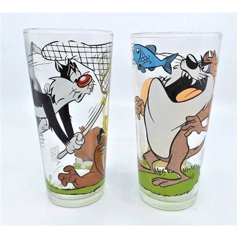 Dining 1976 Looney Tunes Pepsi Glasses Sylvester Tweety Bird Hector