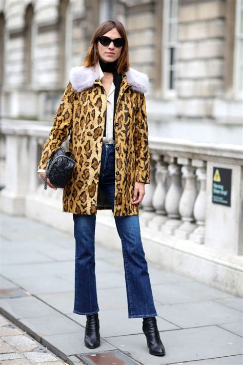 false alexa chung style kick flare jeans london fashion week 2015