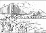 Coloring Ellis Island Remarkable Bridge sketch template