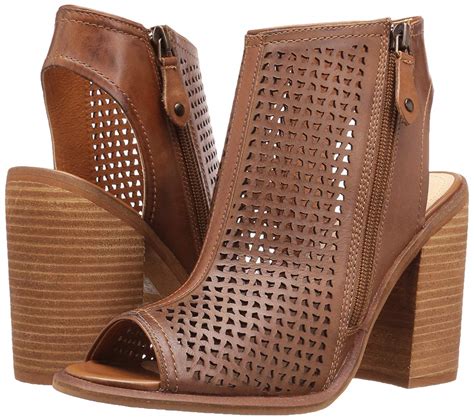 Kelsi Dagger Womens Mason Leather Peep Toe Ankle Fashion Boots Tan
